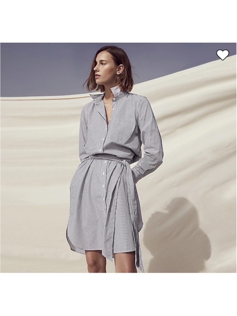 J Crew Classic Cotton Poplin Button Down Dress